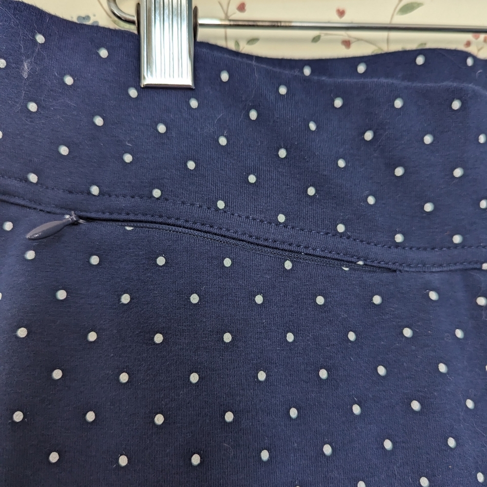 Lands End M Capri Polka Dot Vacation Hidden Zip pocket Comfort Stretch Casual - Picture 3 of 12